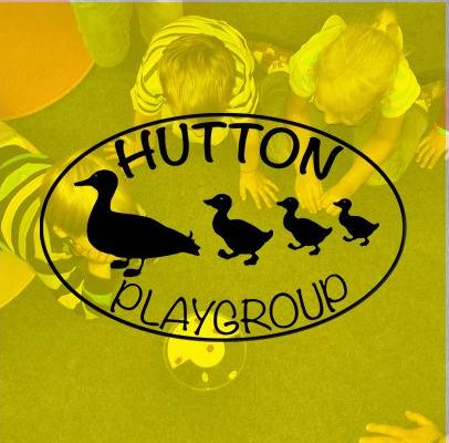 Hutton Playgroup logo: a mother duck and three ducklings